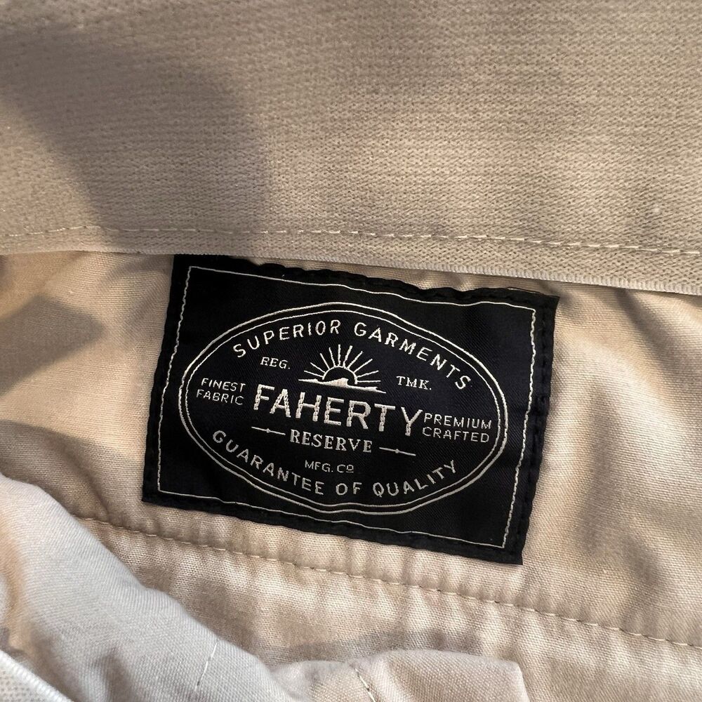 Faherty Reserve Movement Men’s Pant Size 34x34 Beige - Picture 7 of 10